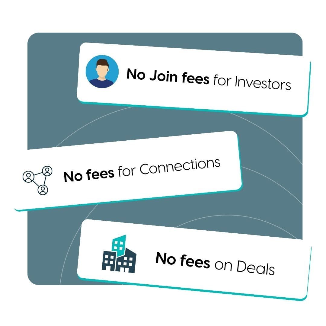 Illustration emphasising no hidden fees for investors or agents.