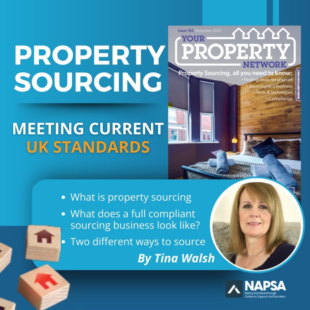 Your Property Network November issue 2023 with Tina Walsh, CEO of NAPSA explaining the importance of compliance for property sourcing businesses