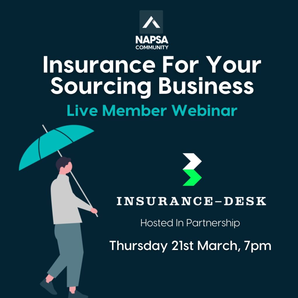 Insurance-Desk and NAPSA Webinar covering insurance for the sourcing sector