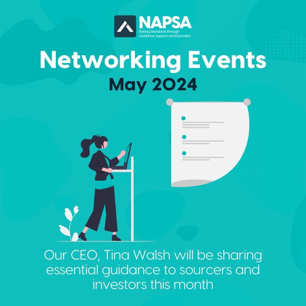 NAPSA's CEO, Tina Walsh will be attending property sourcer and investor networking events in May 2024