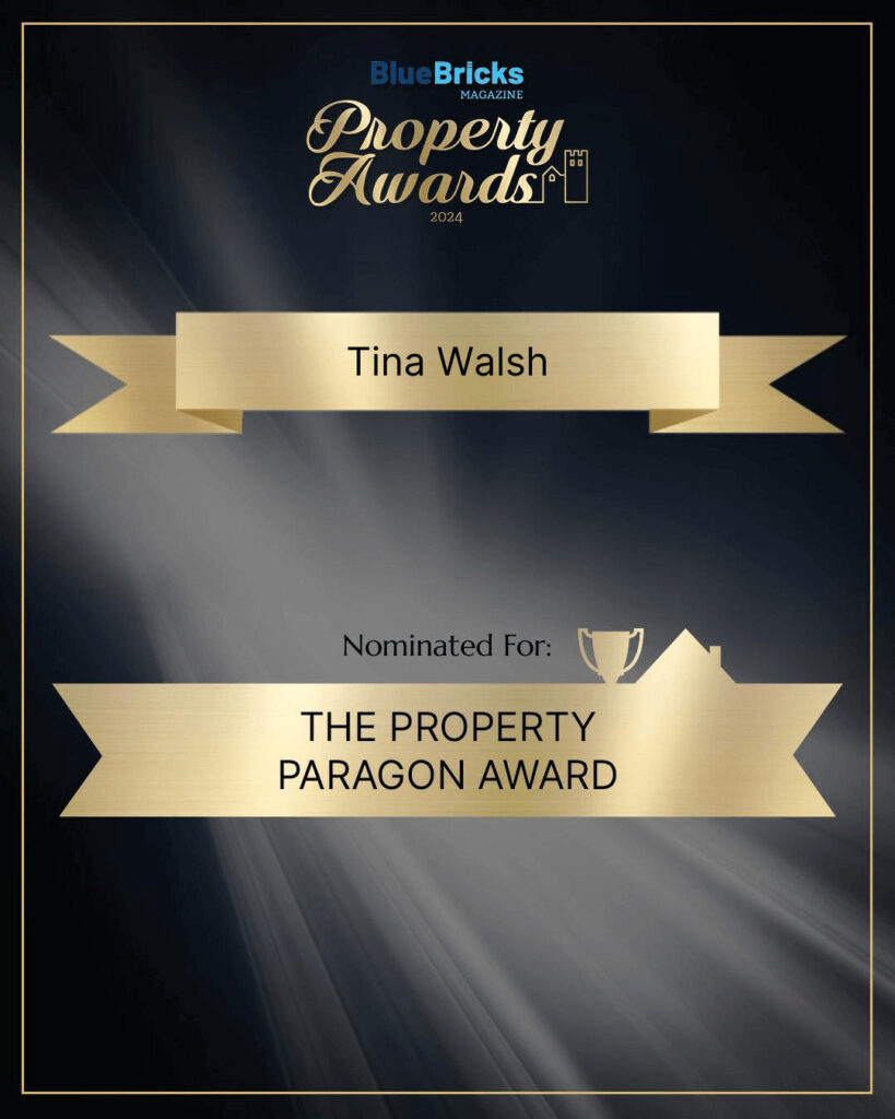 Tina Walsh nomination for the Property Paragon Award - Blue Bricks Property Awards 2024