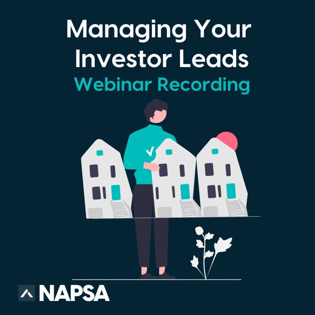 NAPSA Member webinar: how to manage your investor leads