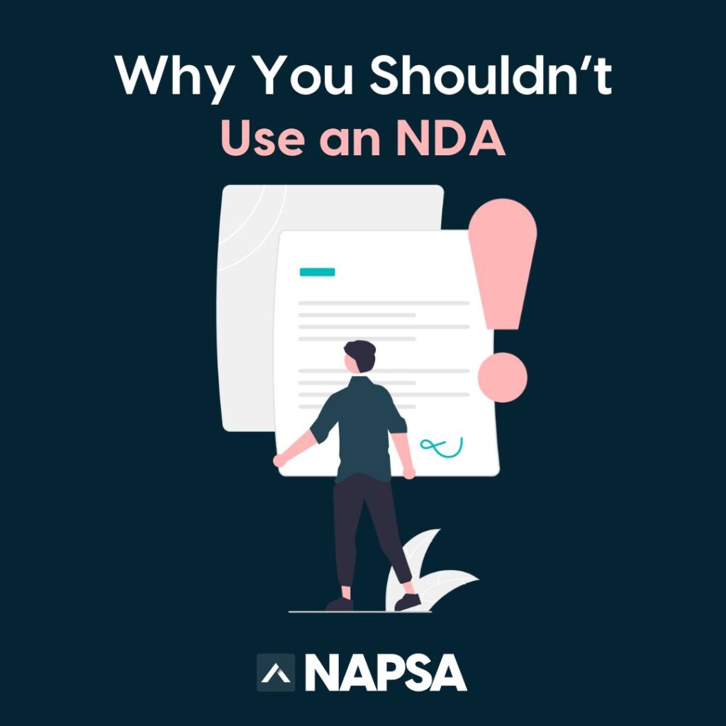 Warning against using an NDA